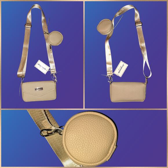 Ladies Taupe Aeropostale Crossbody Bag Purse with Coin Pouch - Picture 4 of 10